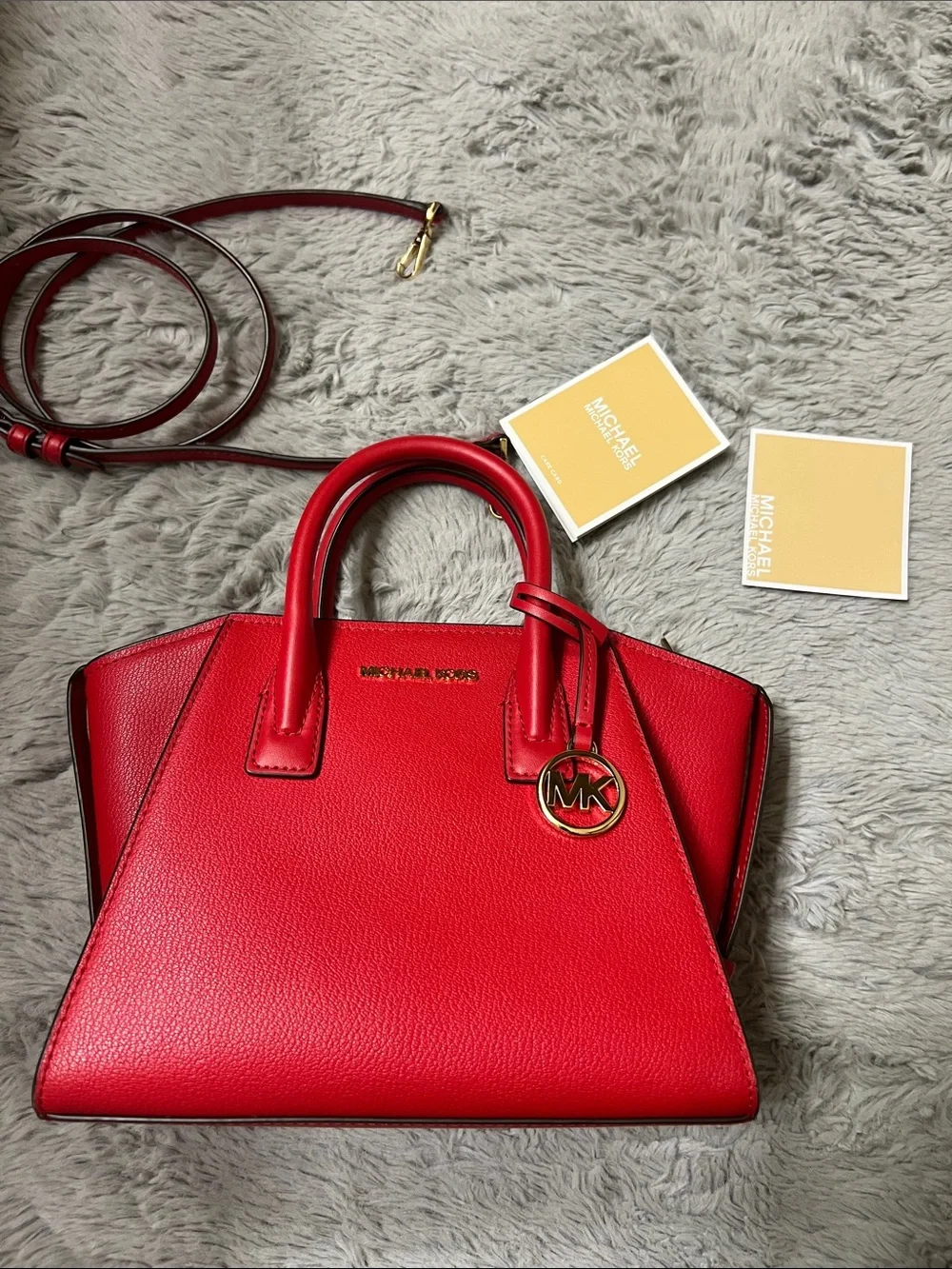Michael Kors Avril Small Leather Top-Zip Satchel